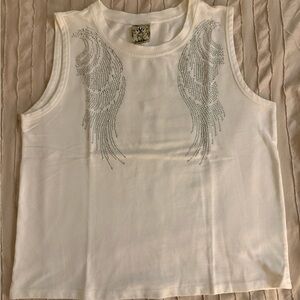Vocal White and Black Gem Tank Top